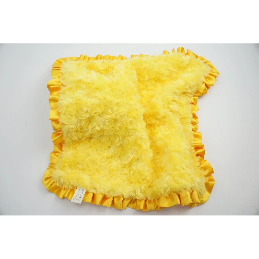 Disney Baby Princess Belle Security Blanket Yellow Rosebud Satin Trim Lovey VGC